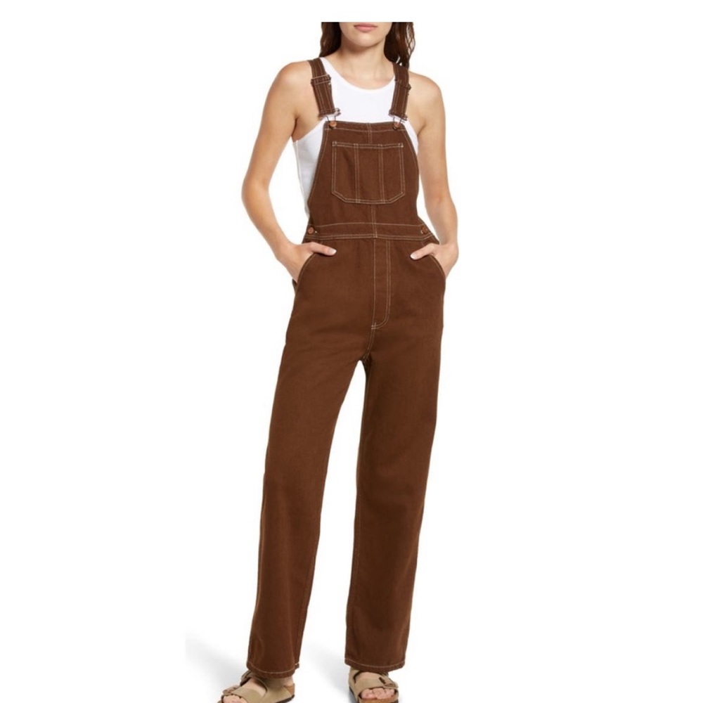 Reformation Milo Utility Overalls Brown sz 8